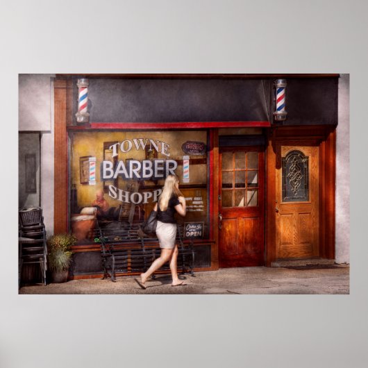 Barber - Barbershop - Time for a haircut Poster (Voorkant)