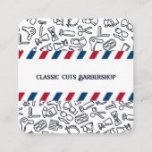 Barber Barbershop Vierkante Visitekaartje (Voorkant)