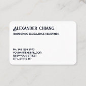 Barber Barbershop Visitekaartje (Achterkant)