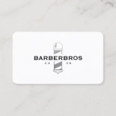 Barber Barbershop Zilveren Pool Classic Modern Visitekaartje (Voorkant)