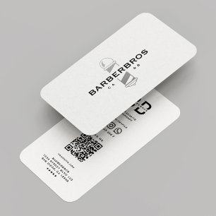 Barber Barbershop Zilveren Pool Classic Modern Visitekaartje