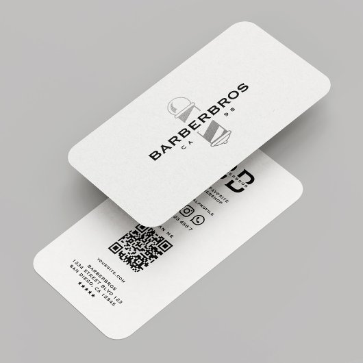 Barber Barbershop Zilveren Pool Classic Modern Visitekaartje