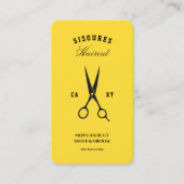 Barber Barbershop Zwart Geel Modern Visitekaartje (Voorkant)
