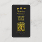 Barber Barbershop Zwart Geel Modern Visitekaartje (Achterkant)