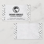 Barber Beard Logo | Barber Gereedschap Patroon Mar Klantenkaartje (Voorkant / Achterkant)