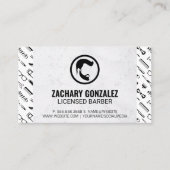 Barber Beard Logo | Barber Gereedschap Patroon Mar Klantenkaartje (Voorkant)