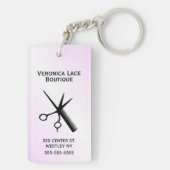 Barber Beautician Design Blue Sleutelhanger (achterkant)