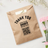 Barber Black Bold Typografie QR-code Bedankzakje (Gezegeld)