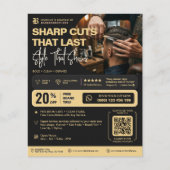 Barber Black Elegante Kapperszaak Promo Flyer (Voorkant)