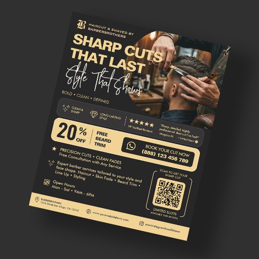 Barber Black Elegante Kapperszaak Promo Flyer