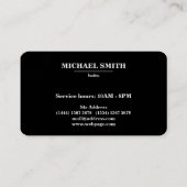 Barber Black en White Modern Professional, eenvoud Visitekaartje (Achterkant)