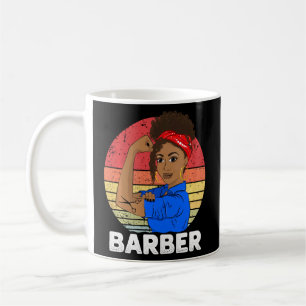 Barber Black Girl Scissors Sunset Hairdres Koffiemok