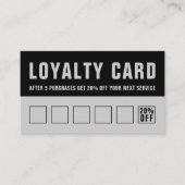 Barber Black Grey Bold Typography Loyalty Kaart (Voorkant)