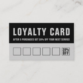 Barber Black Grey Bold Typography Loyalty Kaart