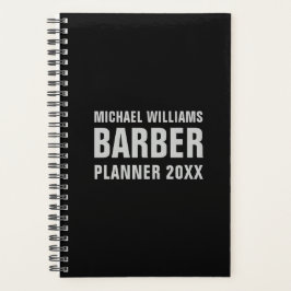 Barber Black Grey Bold Typography Planner