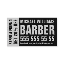 Barber Black Grey Bold Typography Reference Kaart