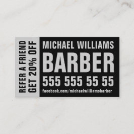 Barber Black Grey Bold Typography Reference Kaart