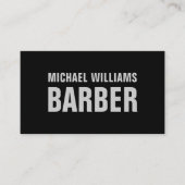 Barber Black Grey Bold Typography Visitekaartje (Voorkant)