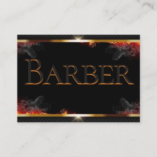 Barber Black, Grijs, Goud Visitekaartje (Voorkant)