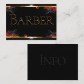 Barber Black, Grijs, Goud Visitekaartje (Voorkant / Achterkant)