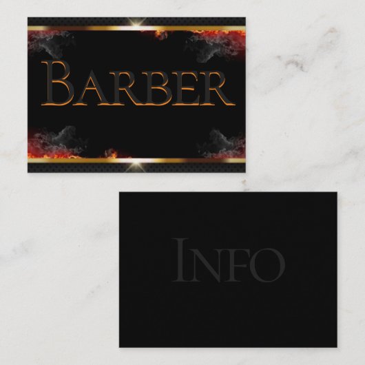 Barber Black, Grijs, Goud Visitekaartje (Voorkant / Achterkant)