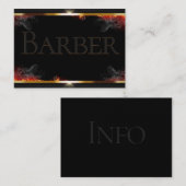 Barber Black, Grijs, Goud Visitekaartje (Voorkant / Achterkant)