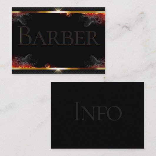 Barber Black, Grijs, Goud Visitekaartje (Voorkant / Achterkant)