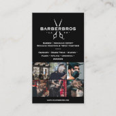 Barber Black Minimal Modern Barbershop Visitekaartje (Voorkant)