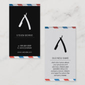 Barber Blade Barber Poles Zwart Wit Visitekaartje (Voorkant / Achterkant)