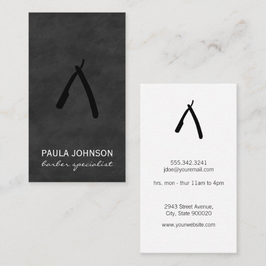 Barber Blade Lush Black Visitekaartje (Voorkant / Achterkant)