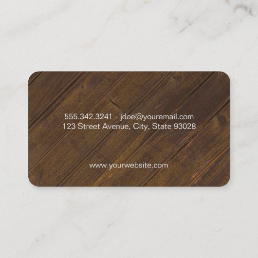 Barber Blade Wood en Mustache Visitekaartje (Achterkant)