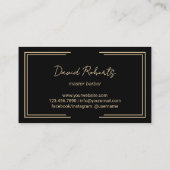 Barber Blauwgroen Script Gold Framed Hair Stylist  Visitekaartje (Achterkant)