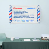 Barber Blue Navy Red Pole Supply Service Spandoek (Beurs)
