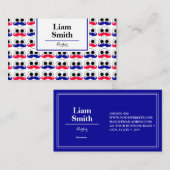 Barber Blue Repeat Pattern Visitekaartje (Voorkant / Achterkant)