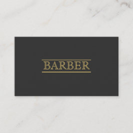 Barber Bold Black Gold Modern Professional Eenvoud Visitekaartje