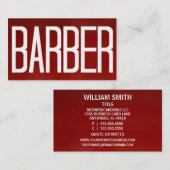 Barber Bold Red Visitekaartje (Voorkant / Achterkant)