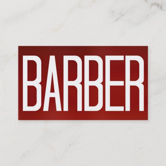 Barber Bold Red Visitekaartje (Voorkant)