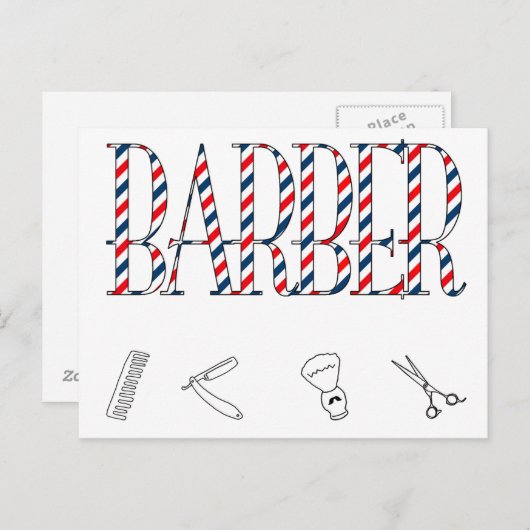 Barber Briefkaart (Voorkant / Achterkant)