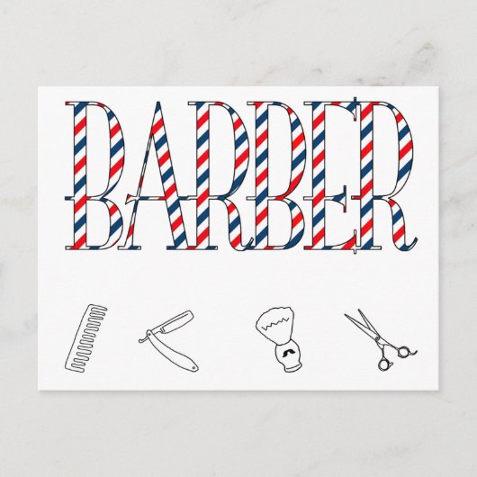 Barber Briefkaart (Voorkant)