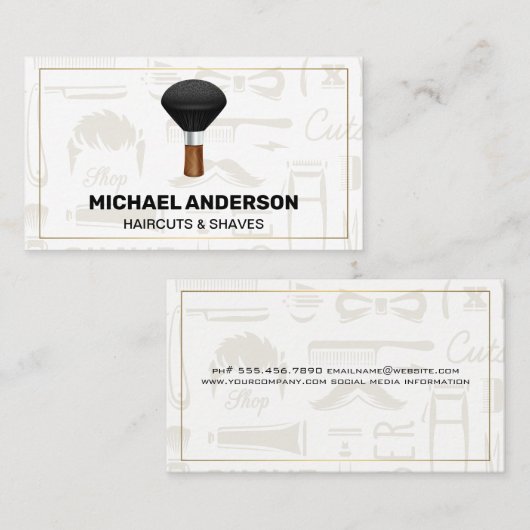 Barber Brush | Winkeleigenaar Visitekaartje (Voorkant / Achterkant)