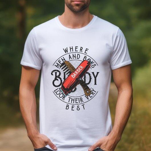 Barber Buddy voor mannen en jongens T-shirt