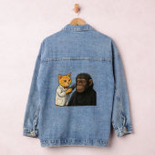 Barber Cat & Chill Gorilla Sticker Denim Jacket (Hangar)