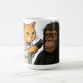 Barber Cat & Chill Gorilla Sticker Koffiemok (Center)