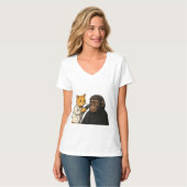 Barber Cat & Chill Gorilla Sticker T-shirt (Voorkant volledig)