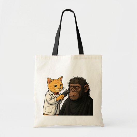 Barber Cat & Chill Gorilla Sticker Tote Bag (Voorkant)