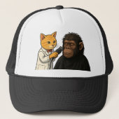 Barber Cat & Chill Gorilla Sticker Trucker Pet (Voorkant)