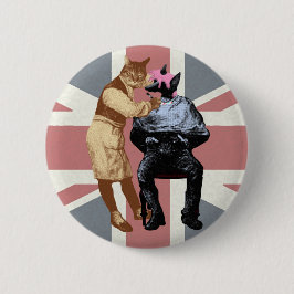  Barber Cat en Dog Ronde Button 5,7 Cm