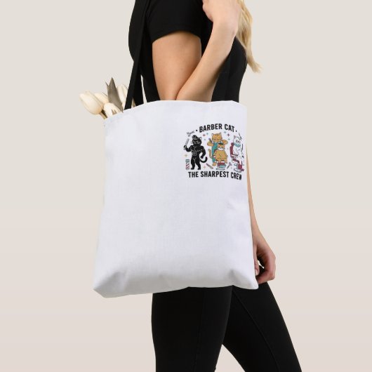 Barber Cat Sharpest Crew - Premium Artistic Tote B Tote Bag (Dichtbij)