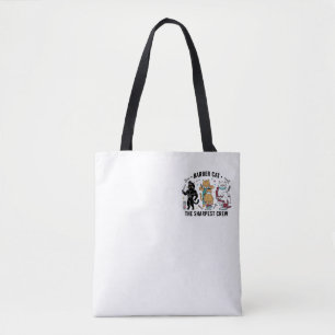 Barber Cat Sharpest Crew - Premium Artistieke Tote Bag