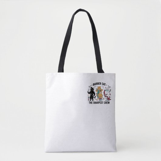 Barber Cat Sharpest Crew - Premium Artistieke Tote Bag (Voorkant)